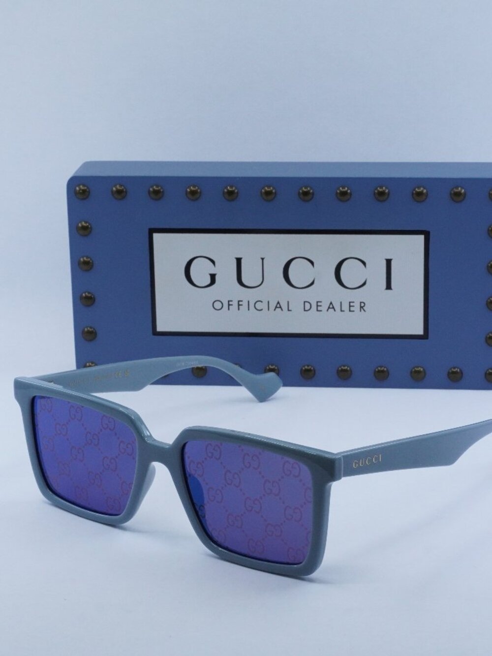 Gucci GG1540S 003 Square Sunglasses - Blue / Blue with GG Pattern
